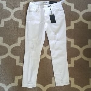 White Crop Boyfriend Jeans